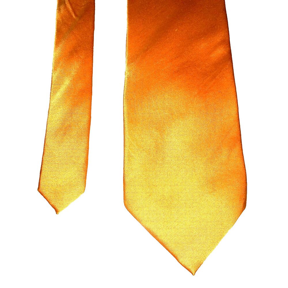 Mens Tie Solid Pastel Orange Puritan Silk spring Easter